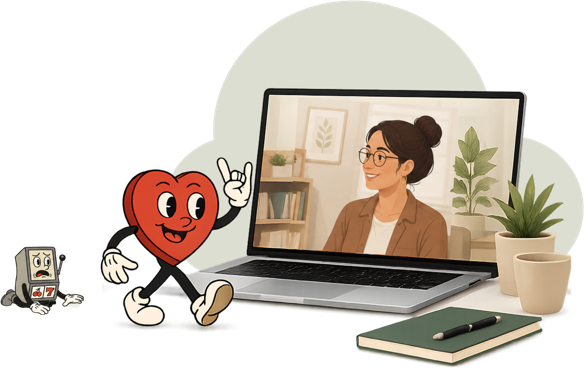 Corazón caminante de ETC junto a una sesión con psicóloga