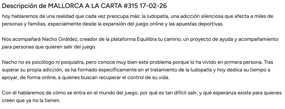 Mallorca a la Carta (Canal 4) — Nacho en televisión